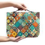 Vintage Mandala Bohemian Pattern Print Leather Bible Cover