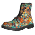 Vintage Mandala Bohemian Pattern Print Lace-Up Boots