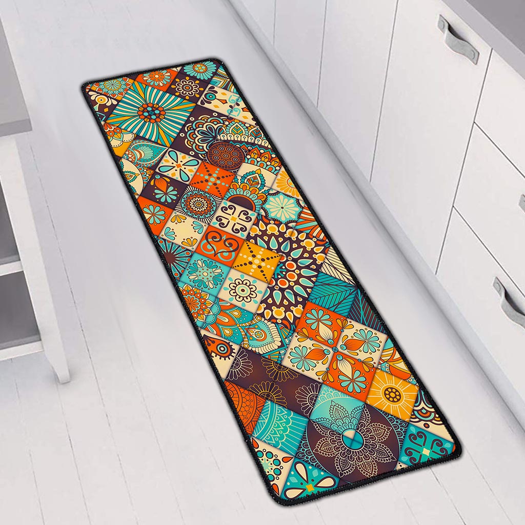 Vintage Mandala Bohemian Pattern Print Long Kitchen Mat