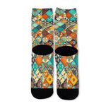 Vintage Mandala Bohemian Pattern Print Long Socks