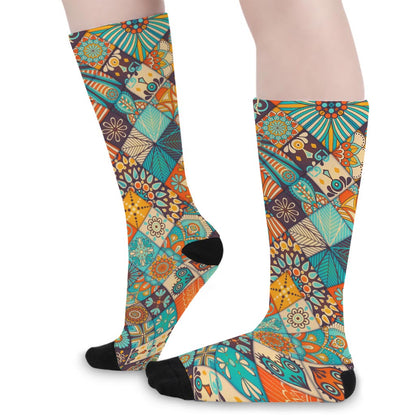 Vintage Mandala Bohemian Pattern Print Long Socks