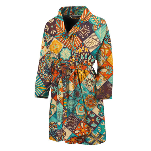 Vintage Mandala Bohemian Pattern Print Men's Bathrobe