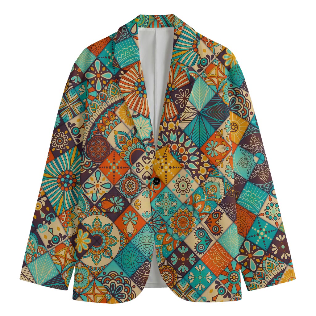 Vintage Mandala Bohemian Pattern Print Men's Blazer