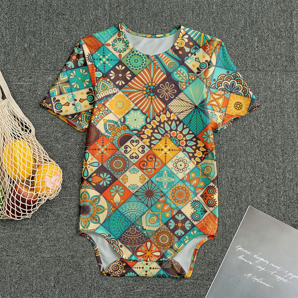 Vintage Mandala Bohemian Pattern Print Men's Bodysuit