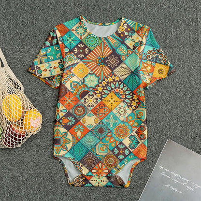 Vintage Mandala Bohemian Pattern Print Men's Bodysuit