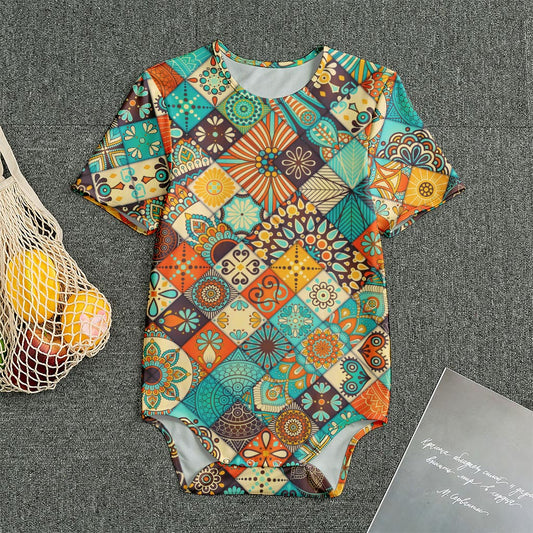 Vintage Mandala Bohemian Pattern Print Men's Bodysuit