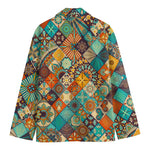 Vintage Mandala Bohemian Pattern Print Men's Cotton Blazer