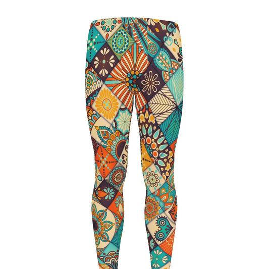 Vintage Mandala Bohemian Pattern Print Men's leggings