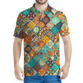 Vintage Mandala Bohemian Pattern Print Men's Polo Shirt