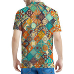Vintage Mandala Bohemian Pattern Print Men's Polo Shirt