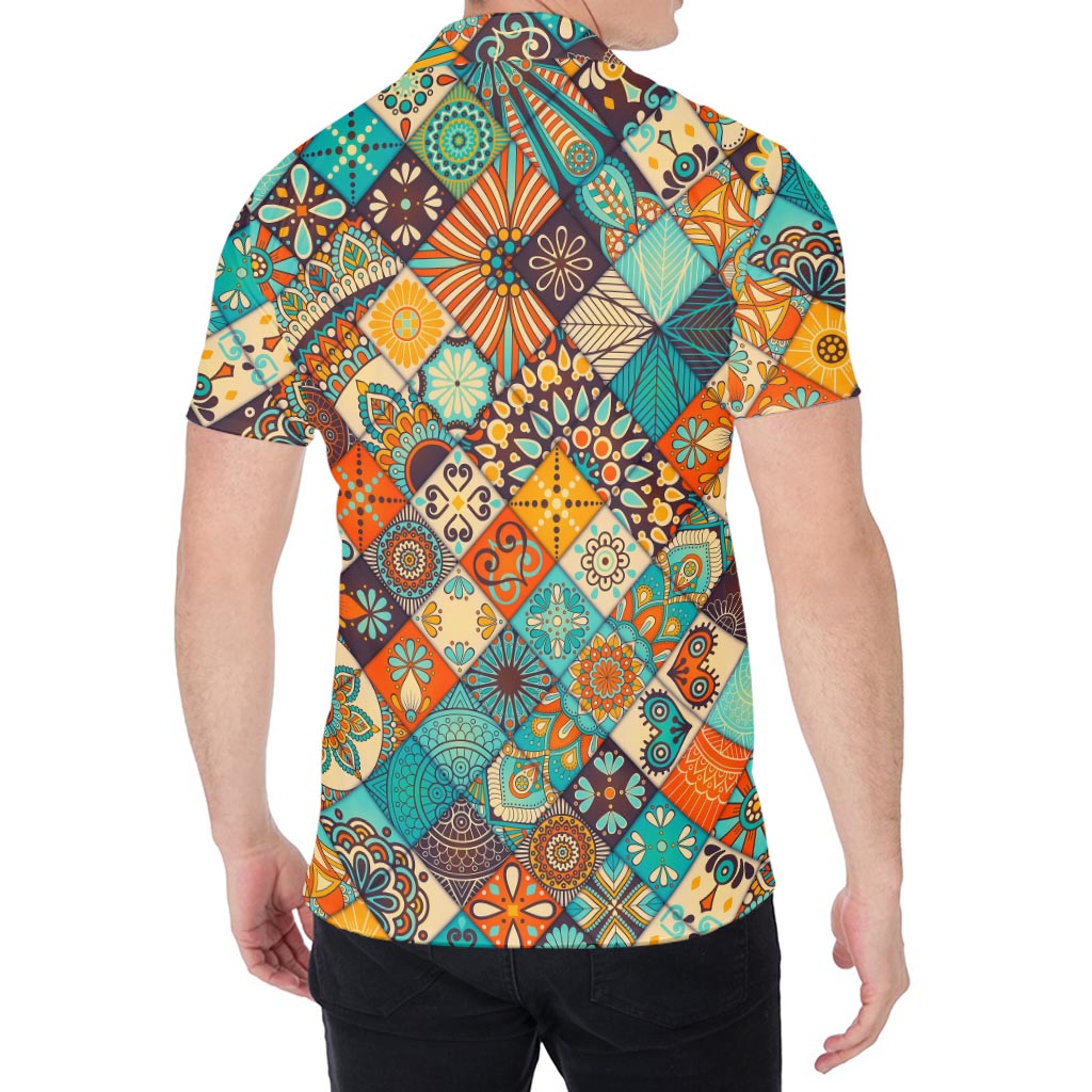 Vintage Mandala Bohemian Pattern Print Men's Shirt