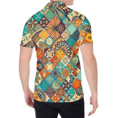 Vintage Mandala Bohemian Pattern Print Men's Shirt