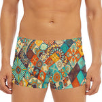 Vintage Mandala Bohemian Pattern Print Men's Short Boxer Briefs
