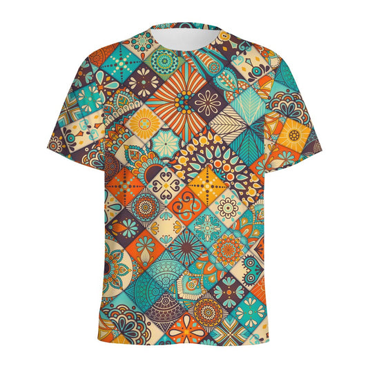 Vintage Mandala Bohemian Pattern Print Men's Sports T-Shirt