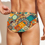 Vintage Mandala Bohemian Pattern Print Men's Swim Briefs