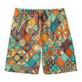 Vintage Mandala Bohemian Pattern Print Men's Swim Trunks