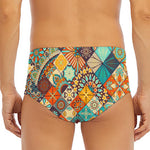 Vintage Mandala Bohemian Pattern Print Men's Triangle Swim Briefs