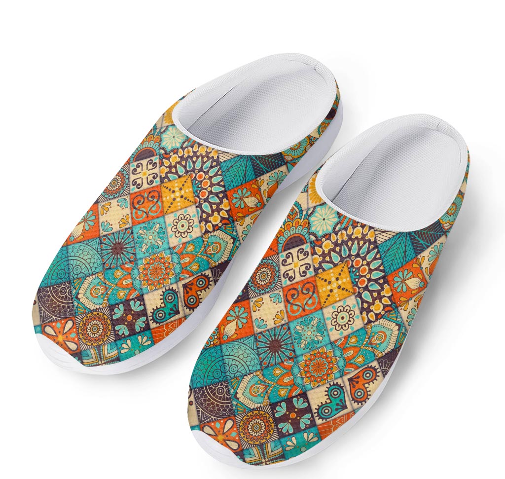 Vintage Mandala Bohemian Pattern Print Mesh Casual Shoes