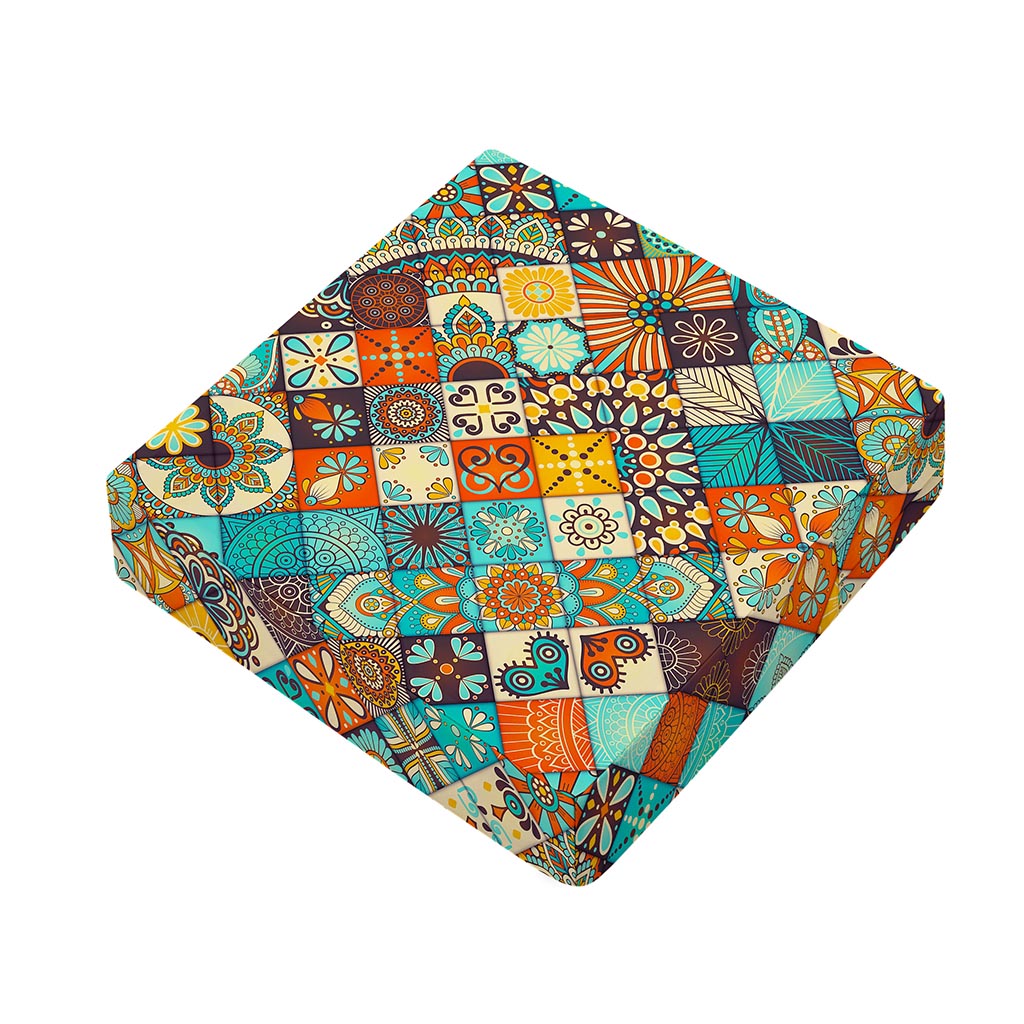 Vintage Mandala Bohemian Pattern Print Outdoor Seat Cushion Cover