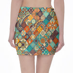 Vintage Mandala Bohemian Pattern Print Pencil Mini Skirt