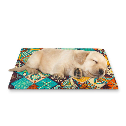 Vintage Mandala Bohemian Pattern Print Pet Cooling Mat Cover