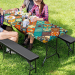 Vintage Mandala Bohemian Pattern Print Picnic Table Cover