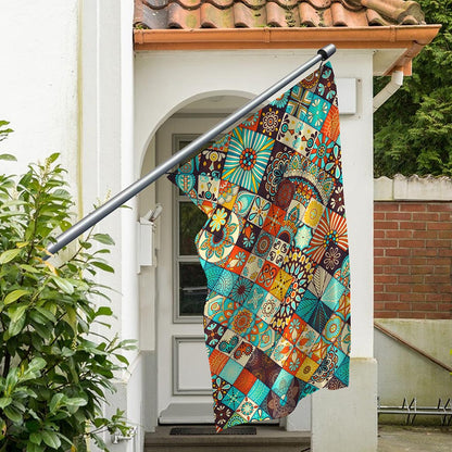 Vintage Mandala Bohemian Pattern Print Polyester Flag