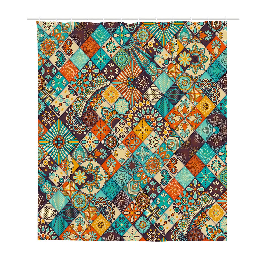 Vintage Mandala Bohemian Pattern Print Polyester Shower Curtain