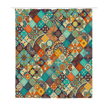 Vintage Mandala Bohemian Pattern Print Polyester Shower Curtain