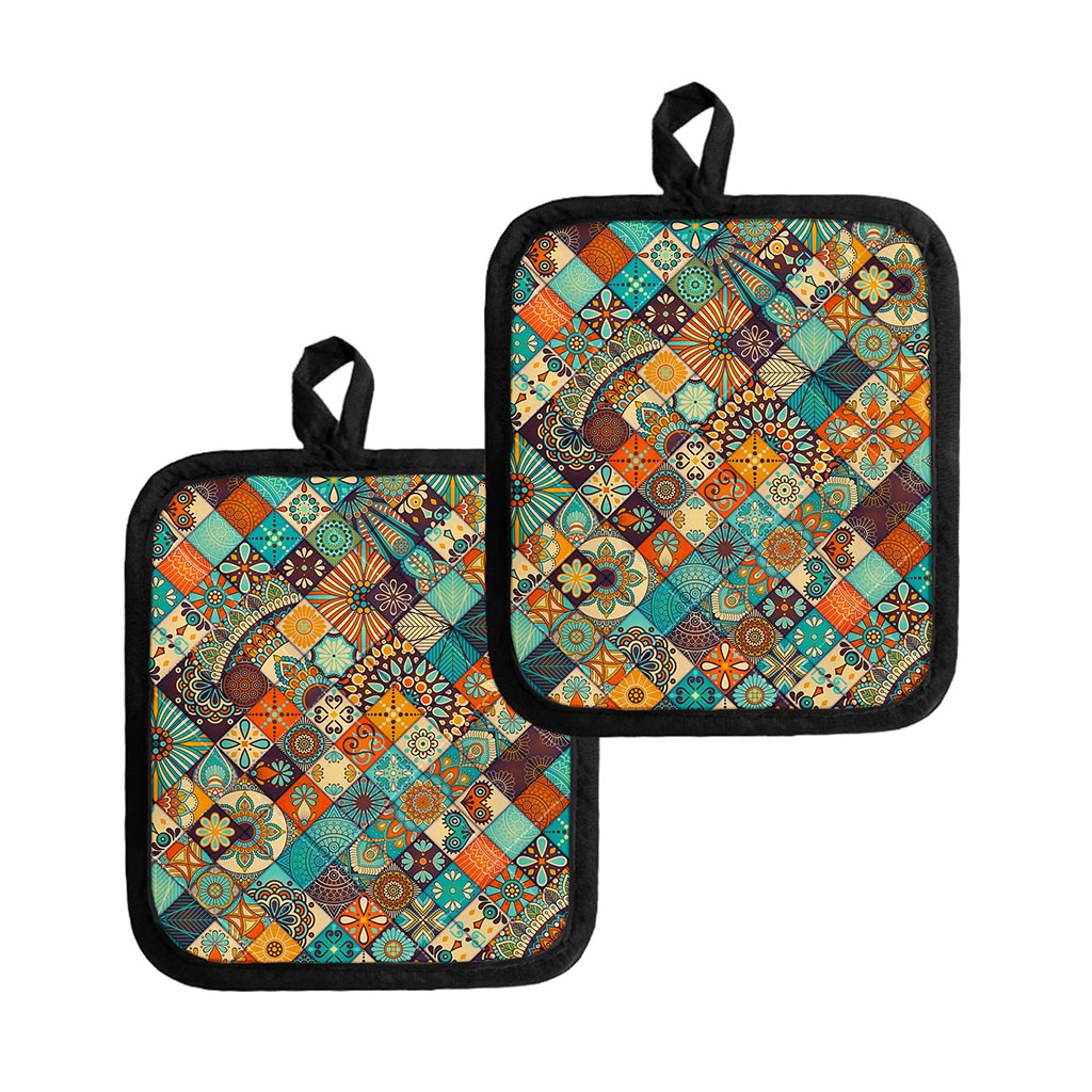 Vintage Mandala Bohemian Pattern Print Pot Holders