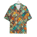 Vintage Mandala Bohemian Pattern Print Rayon Hawaiian Shirt