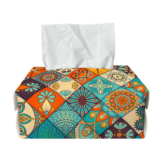 Vintage Mandala Bohemian Pattern Print Rectangle Tissue Box Cover
