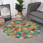Vintage Mandala Bohemian Pattern Print Round Rug