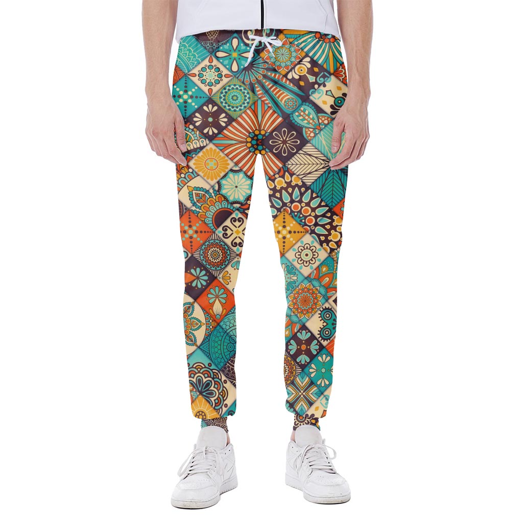 Vintage Mandala Bohemian Pattern Print Scuba Joggers
