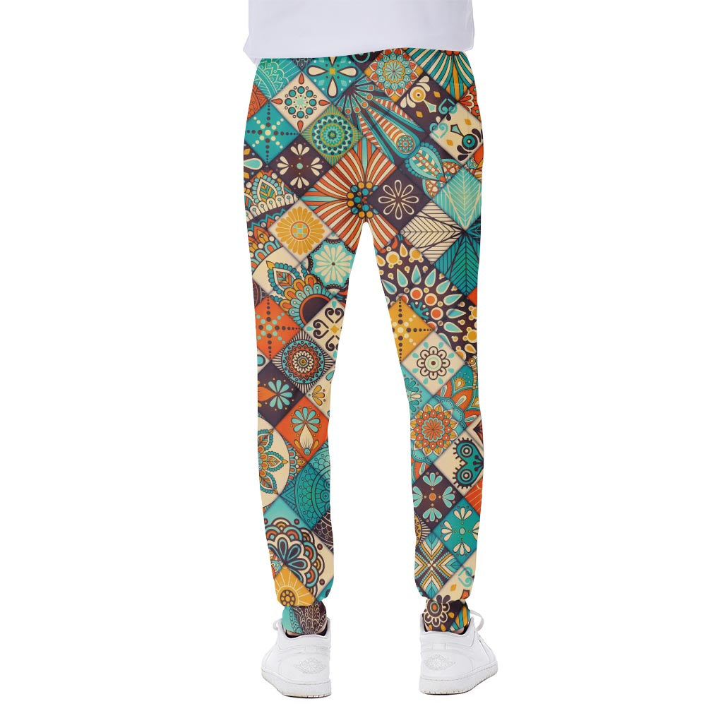 Vintage Mandala Bohemian Pattern Print Scuba Joggers