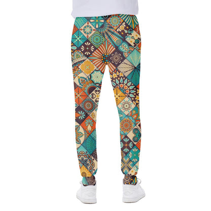 Vintage Mandala Bohemian Pattern Print Scuba Joggers