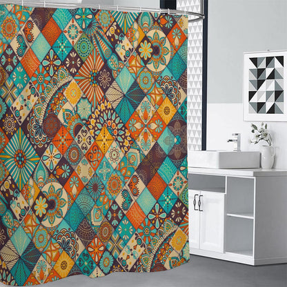 Vintage Mandala Bohemian Pattern Print Shower Curtain