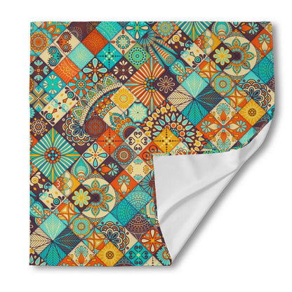 Vintage Mandala Bohemian Pattern Print Silk Bandana