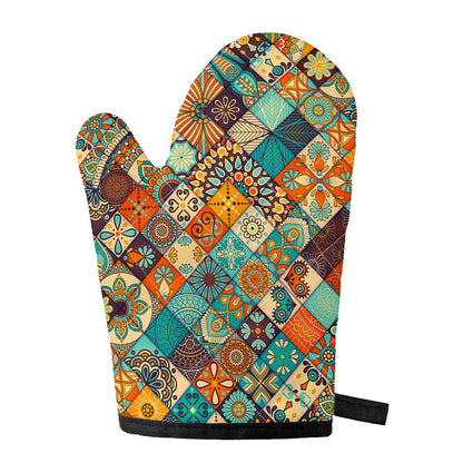 Vintage Mandala Bohemian Pattern Print Single Oven Mitt