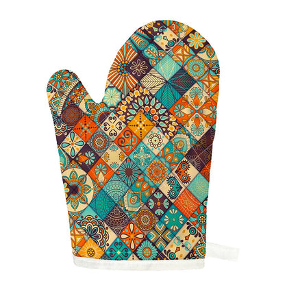 Vintage Mandala Bohemian Pattern Print Single Oven Mitt