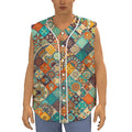 Vintage Mandala Bohemian Pattern Print Sleeveless Baseball Jersey