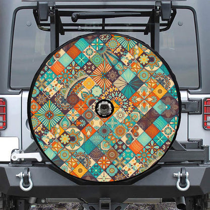 Vintage Mandala Bohemian Pattern Print Tire Cover With Camera Hole
