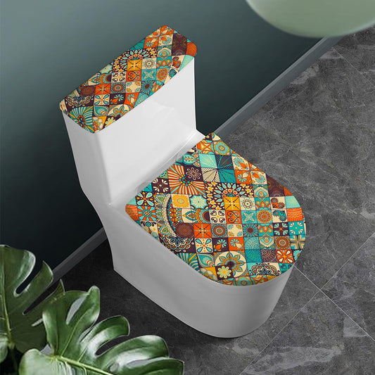 Vintage Mandala Bohemian Pattern Print Toilet Lid And Tank Cover Set