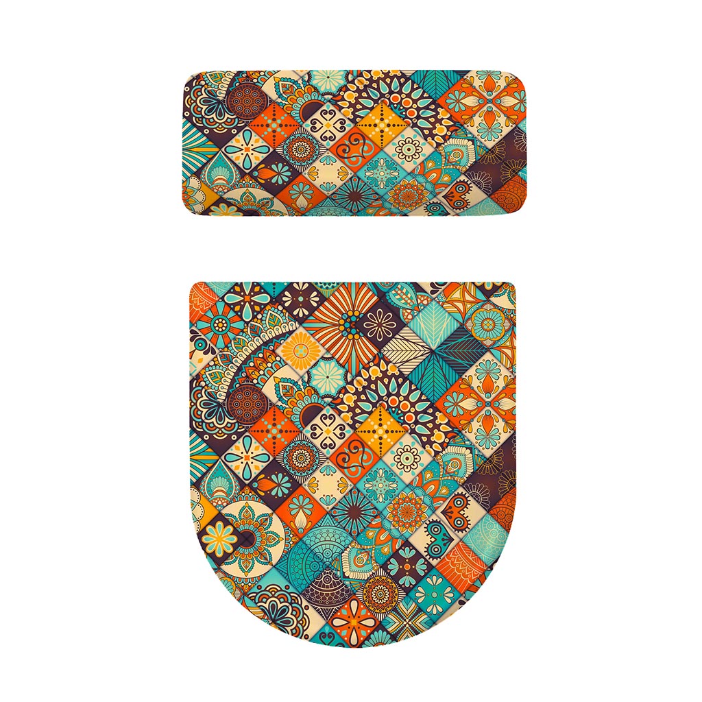 Vintage Mandala Bohemian Pattern Print Toilet Lid And Tank Cover Set