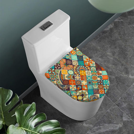 Vintage Mandala Bohemian Pattern Print Toilet Lid Cover