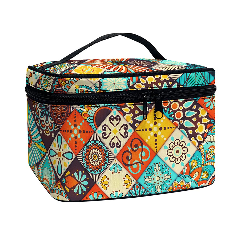 Vintage Mandala Bohemian Pattern Print Travel Makeup Bag
