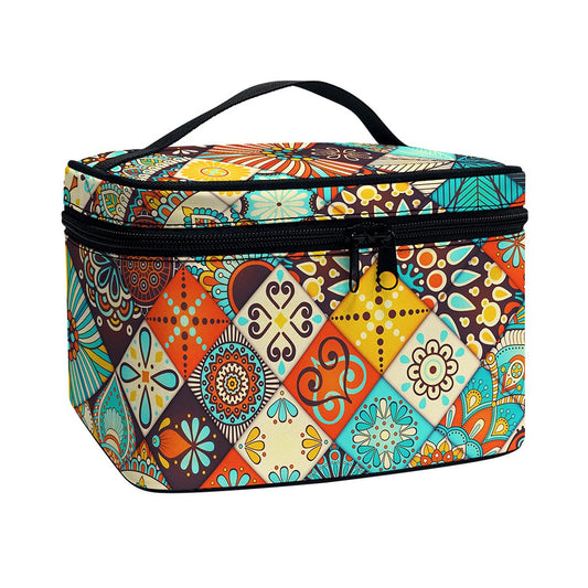 Vintage Mandala Bohemian Pattern Print Travel Makeup Bag