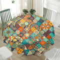 Vintage Mandala Bohemian Pattern Print Waterproof Round Tablecloth