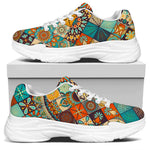 Vintage Mandala Bohemian Pattern Print White Chunky Shoes