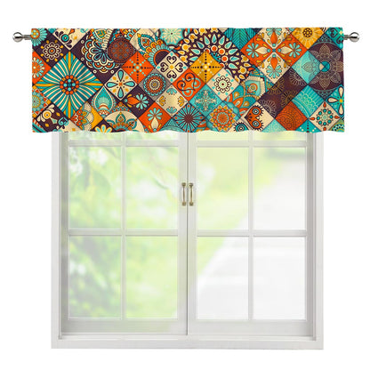 Vintage Mandala Bohemian Pattern Print Window Valance